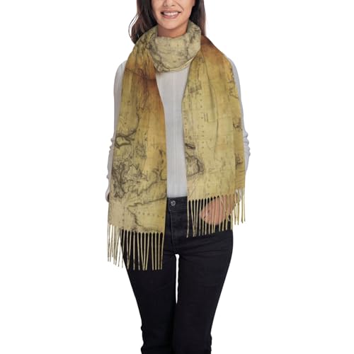 Vintage World Map Women's Scarf Pashmina Shawls and Wraps for Evening Dress Wedding Long Warm Scarves2