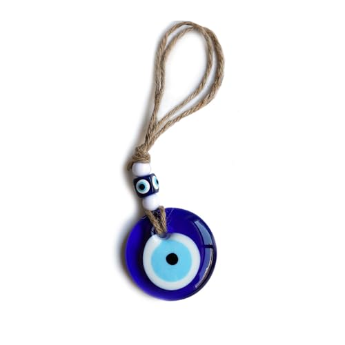 Fokroin Ojo Turco, Turco Azul Evil Eye, Amuleto, Protección, Adorno de Pared, Adorno de Puerta, Deseos de Buena Suerte, Decoración del hogar, Regalo de casa Nueva, Vidrio de Ojo Azul(5cm)