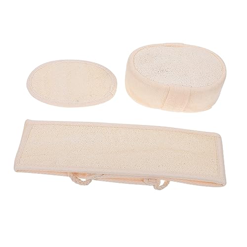 Beaupretty 3個搓澡三 モダンベージュ ボディ用スクラブタオル 身体の とマッサージを実現する耐久性バス用品 シャワーにも 軽量でコンパクト収納可能