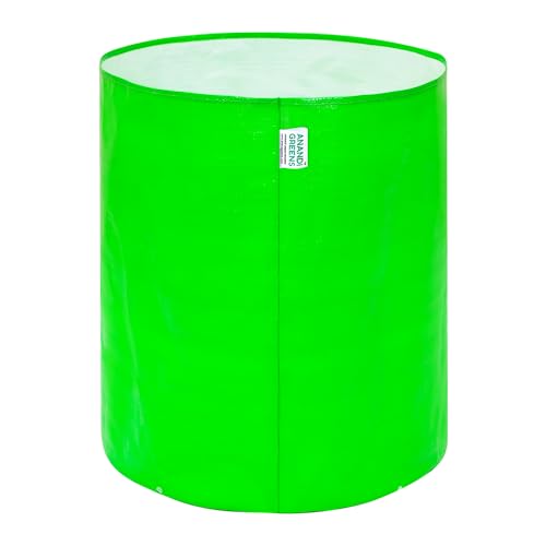 Image of Anandi Green's Premium HDPE Uv Protected 260 GSM Round Green Colour Plant Grow Bag Suitable for Terrace and Vegetable Gardening Size 15X18 INCH Pack of 3