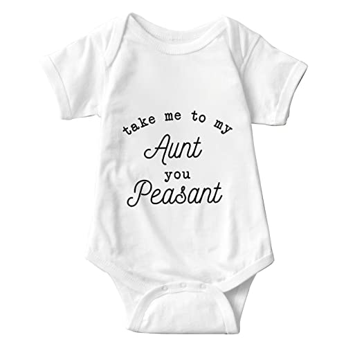 Image of listery Take Me to My Aunt You Peasant Baby Onesie Funny auntie onesie Baby Bodysuit Cute Aunt Onesie White Baby
