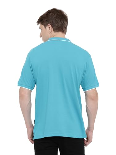 Image of Classic Polo Mens Cotton Blend Solid Half Sleeve Regular Fit Polo Neck T-Shirt