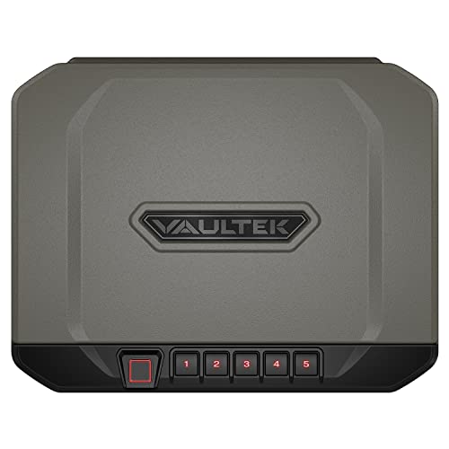 VAULTEK VS20i Biometric Handgun Bluetooth Smart Safe Pistol Safe with Auto-Open Lid and Rechargeable Battery (Sandstone)
