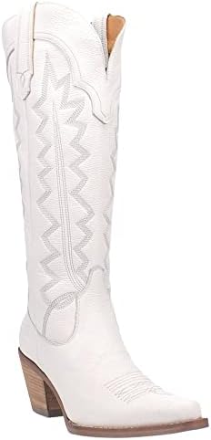 Dingo White High Cotton Women's Tall 16 inch Snip Toe Western Boots DI936-WHITE | Image 1