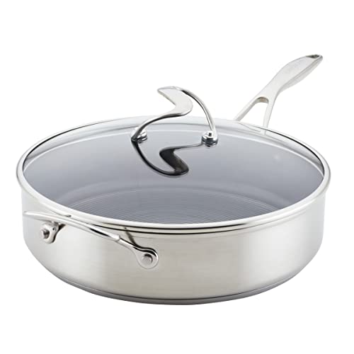 circulon saute pan with lid - Circulon Stainless Steel Sauté Pan with Lid and SteelShield Hybrid Stainless and Nonstick Technology