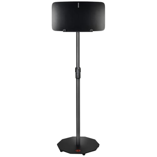 Dual Orientation Floor Stand for Sonos Five | Vertical or Horizontal Speaker Mount | Height Adjustable (25.6 - 40.2) | Heavy Duty 6mm Steel 44lb Load Capacity