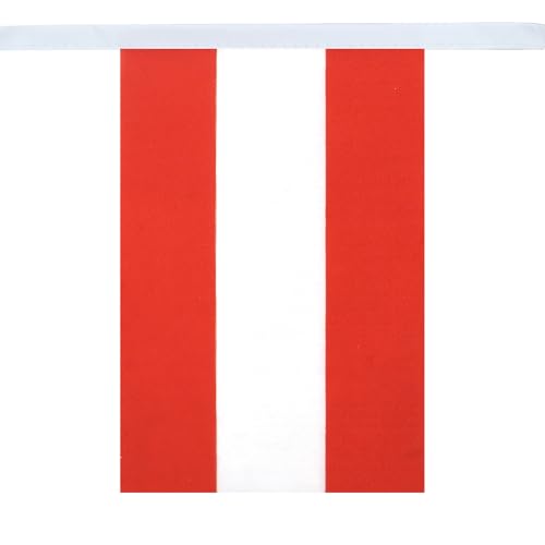 Image of AZ FLAG Austria 6 meters BUNTING Flag 20 flags 9'' x 6'' - Austrian STRING flags 15 x 21 cm