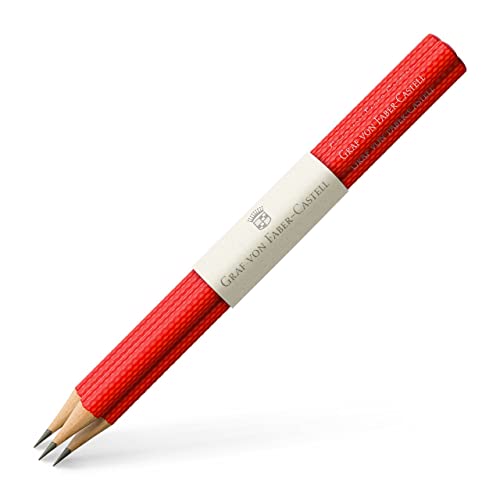 Graf Von Faber-Castell 118632 3 Lápices Guilloche Con Faja, India Red