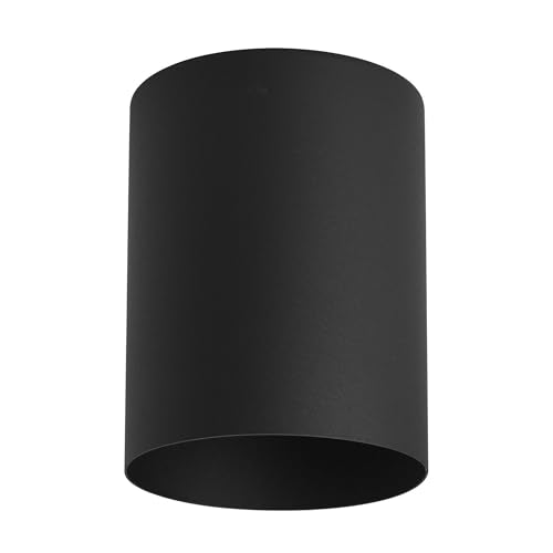 Image of Progress Lighting 5-Inch Cylinder Outdoor Ceiling Light, 1-Light Modern Flush Mount Ceiling Light Fixture, Interior and Exterior Lighting for Home or Porch, Aluminum Construction, Black (P5774-31)