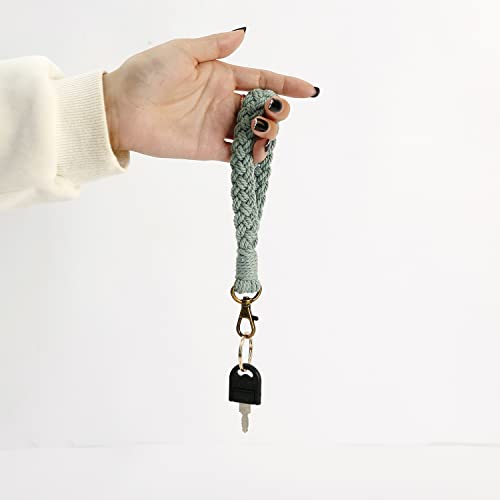 2 Pcs Boho Macrame Keychain Bracelet Handmade Wristlet Keychain Keyring Holder Wrist Lanyard For Women(2) #TOP2