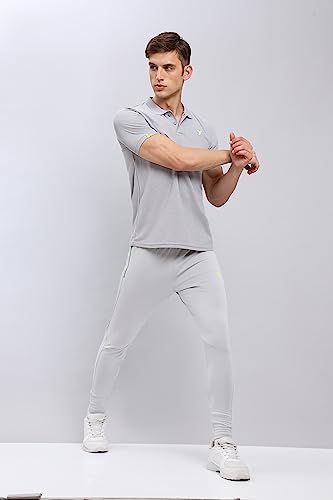 Image of TECHNOSPORT Men's Polyester Slim Fit Self-Design Short Sleeve Polo Matpiq T-Shirt with Anti Microbial, Techno Dry for Regular and Casual Use