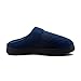 Slippers for Men Memory Foam Warm Cozy Slip On Home House Shoes Rubber Sole Non-Slip Indoor Outdoor Winter (9, Navy)