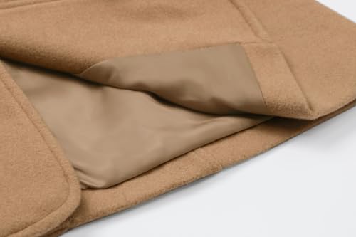 CHARTOU Women Solid Color Blazer Wool Blend Causal Business Office Open Front Short Jacket Pea Coat4