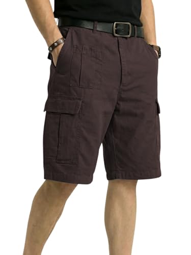 Image of GRECIILOOKS Men'S Cotton Cargo Shorts, Lightweight Half Pant Elastic Waist Casual Summer Shorts with Pockets