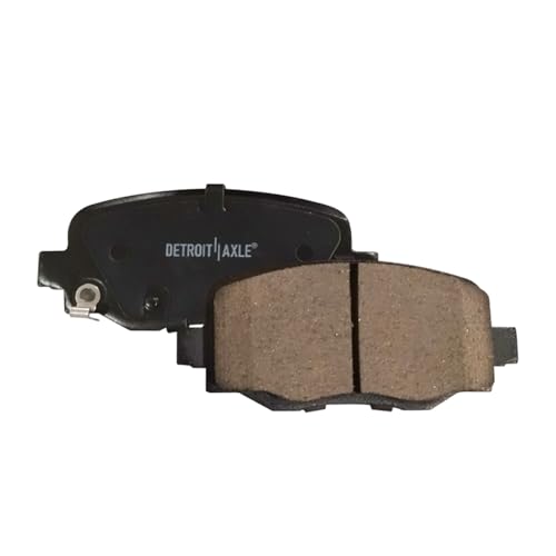 Image of Detroit Axle - Rear Brake Pads for 2014-2023 Jeep Cherokee, 2015-2023 Jeep Renegade, 2015-2017 Chrysler 200, 2016-2023 Fiat 500X, 2023-2025 Dodge Hornet, Ceramic Brake Pads w /Hardware Replacement