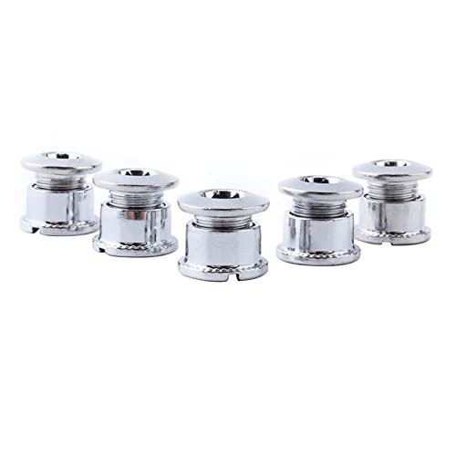 Yundxi 5 Sets Chainring Bolts Nuts Bicycle Crankset Accessories Steel Cycling Disc Screws For Road Bike Mountain Bike BMX MTB (Silver M8*8.6MM)