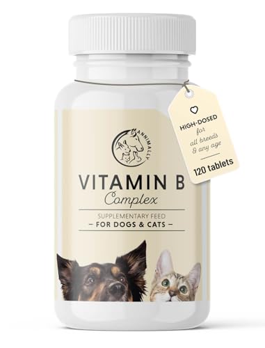 Vitamin B Complex for Dogs – 120 Tablets | 4-Month Supply – High-Dose B Vitamins for Dogs & Cats with B1, B2, B3, B5, B6, B9, B12, Vitamin K, L-Tryptophan & Selenium