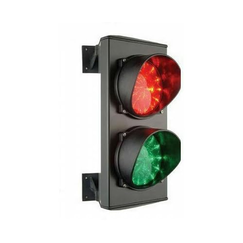Dieffematic SEMAFORO ROSSO VERDE DOPPIA 2 LUCI A LED 230V LAMPADA PARCHEGGIO IMPIANTO