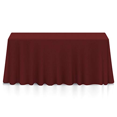 Lann's Linens 90 x 132 Inch Rectangular Tablecloth, Washable Polyester Fabric Table Cloth for Dining Tables, Parties, Restaurants, Weddings - Burgundy by Lann's Linens - Used condition - US$18.75