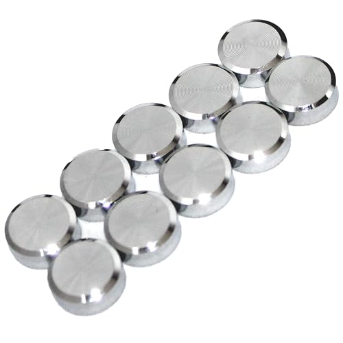 Image of RiseOm Brass Round Mirror Cap,Screws Cap Cover,Nails Decorative /Mirror Nail Decorative Cover (Pack of 10, 12mm-Chrome)
