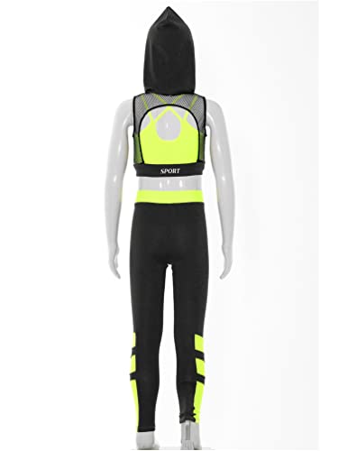 Girls Tracksuit 3 Piece Dance Sports Outfit Cropped Hoodie Tank Top with Jogger Pants Set for Gym Workout4