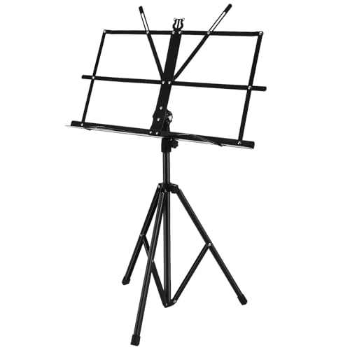 ledmomo 折りたたみ式ポータブル譜面台 高さ調節可能 軽量コンパクト設計 多用途楽譜スタンド ピアノ ギター対応 演奏練習 教室用