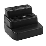 Bothyi 3 Level Cat Litter Stair Ramp Washable Accessory Easy Clean Multifunctional Quick Sturdy 28x28x21.8cm with Grid, Black