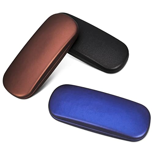 Fanshiontide 3 Stücke Hardcase Brillenetui, Brillenetui Hartschalen Brillenetui Box Lesebrille Harte Brillenetui für Damen, Herren, Kinder Cover