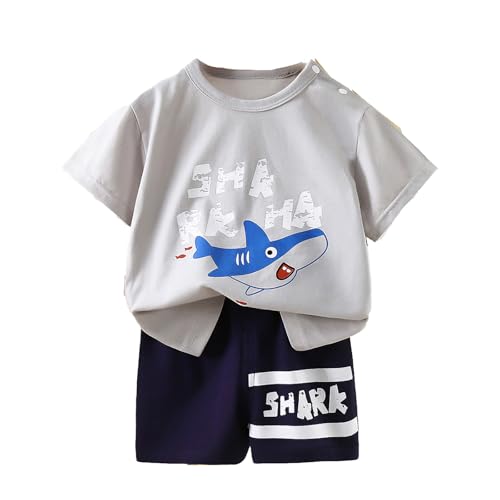 Conjunto de verano de 2 piezas para niños transpirable ropa de juego informal antibochorno