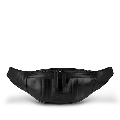 Sac banane bugatti Joel en cuir de vachette véritable noir de haute qualité