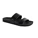 REEF Cushion Vista Womens Fashion Slide Sandal, Vegan Leather Strap, Ultra Soft Cushion Footbed, Black, 8.5