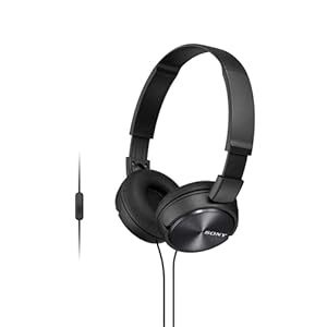Sony ZX310AP On-Ear Headphones Compatible with Smartphones, Tablets and MP3 Devices – Metallic Black