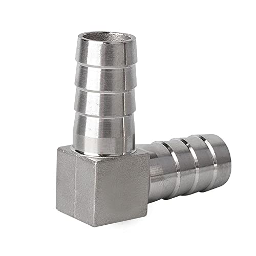Metalwork Casting 304 Stainless Steel Hose Barb Fitting, 90 Degree L Right Angle Barbed Elbow, 1" Barbed X 1" Barbed (Pack Of 2) #TOP1