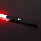 YDD GENIUS Lightsaber Force FX Metal Aluminum Hilt, Black Series RGB LED Light Saber Heavy Dueling Blaster Sound