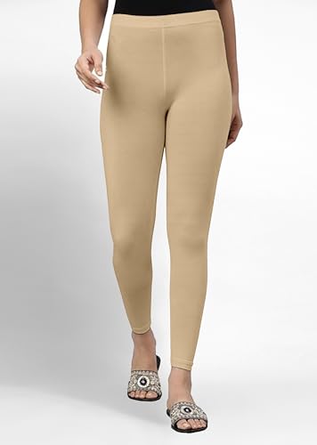 Image of TRENDMALLS Women's Super Combed Cotton Elastane Stretch Ankle Length Leggings with Ultrasoft Waistband