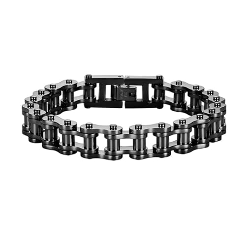 LAFATINA Bracelet de Chaîne de Moto pour Homme Bicycle Vélo Rocker Link Large en Acier Inoxydable