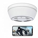 WNAT WiFi Smoke Detector Security Camera, 160-Day Standby Battery Life, PIR Motion Detection with Instant Alerts, 1080P HD Non-Glow Night Vision, Indoor Camera for Home/Office, 2.4G WiFi Only
