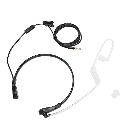 Fdit Casque, écouteur de Micro de Gorge, écouteur de Microphone de Gorge de Protection Contre Les radiations de 3,5 mm avec Doigt Conduit d'air dissimulé réglable PTT pour Smartphone
