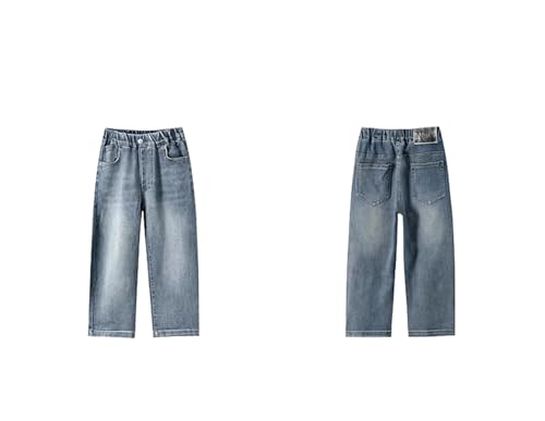 Boys Baggy Jeans for Kids Wide Leg Cargo Jeans Casual Elastic Waist Loose Fit Denim Pants Streetwear Kids 6-14 Years2