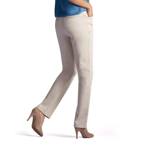 Image of LEE Women's Relaxed Fit All Day Straight Leg Pant, 6 Long, Parchment