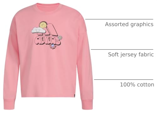 Image of adidas Girls Long Sleeve Waist Crew Tee T-Shirt