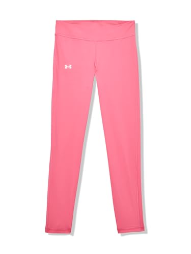 Under Armour Girls Motion Solid Crop Leggings, (672) Super Pink / / White, X-Large