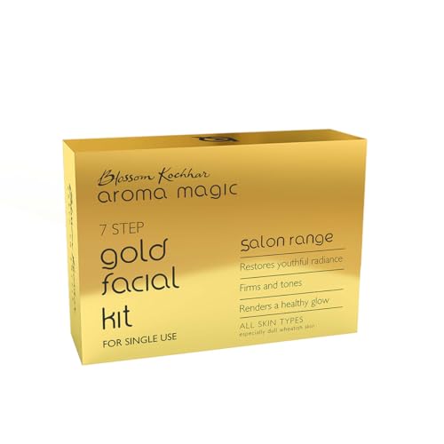 Aroma Magic Gold Facial Kit | 7-Step Skincare for Radiant & Toned Skin | Firms, Tones & Revitalizes | Lifts Dullness for a Fresh & Healthy Look | Salon-Quality Glow at Home