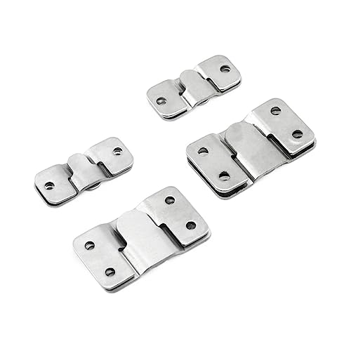 Image of Flush Mount Bracket ,Interlock Hanging 1Pcs Headboard Wall Picture Hanger Display Hook Stainless Steel Interlocking Photo Frame Hardware, Small, Silver