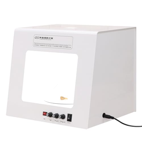 Caja de luz estudio fotográfico con tocadiscos e iluminación ajustable para fotografía