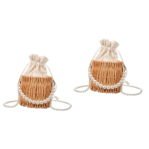 Sac à main en rotin perlé et osier bandoulière pour femme élégante