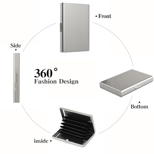 Image of Stainless Steel Credit Card Wallet RFID Blocking Metal Case Pocket Business Card Holder for Women and Men