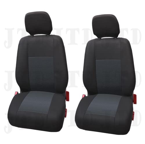 Camionetka Housses de sièges universelles pour Citroen Berlingo, AX, BX, C1, C2, C3, C3 Picasso, C4 Picasso, C4, C5, C5 Kombi, Couleur : Noir Gris