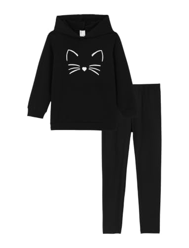 Image of PATPAT Girls 2 Piece Outfits Long Sleeve Hoodie and Leggings Clothing Set Outfits for Girls 4-12Y Fall /Winter Outfits