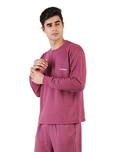 Image of CHKOKKO Men's Terry Cotton Loose Fit Full Sleeves Regular Fit T-Shirt